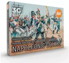 AK Interactive Napoleono uniformų akrilinių dažų rinkinys, 18 spalvų