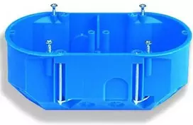Simet Dvivietė pagilinta dėžutė į gipso kartoną 140x68x63mm, 960 °C, IP20, mėlynos sp.