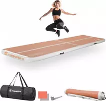 Pripučiamas mankštos kilimėlis inSPORTline Airstunt 400 x 100 x 10 cm Mocha Mousse