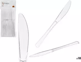 18 skaidrių plastikinių peilių rinkinys, 25.5×11×1 cm, 10675, Kinvara