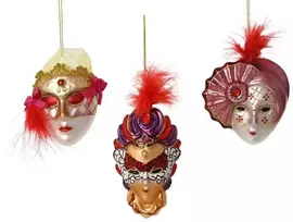 Nežinomas Eglutės žaisliukas Mask, 10 cm, stiklas
