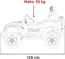 Vaikiškas elektrinis Jeep Wrangler Rubicon 12V su LED šviesomis ir muzika