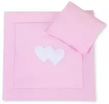 Patalynės komplektas su antklode ir pagalve Pram Hearts – jaukumui ir saldiems sapnams.
