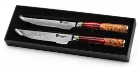 Damasko plieno peilių rinkinys kepsniams Kamazaki KZI211STK, 13 cm, 2 vnt.