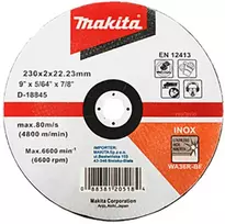 Pjovimo diskas plienui / nerūdijančiam plienui, INOX, WA36R, 230/22.23/2.0mm, Makita [D-18845]