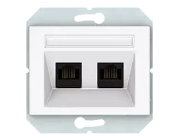 Bikuvalt Kompiuterio lizdas VILMA XP 500 be rėmelio, 2 vietų (2xRJ45 CAT5E UTP AMP), baltas