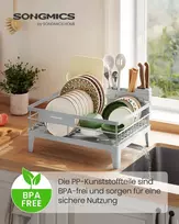Songmics Indų džiovinimo stovas 42,4x35,4x22,6 cm Pilkas Plienas