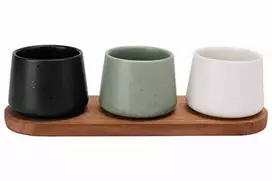 Billiet Indeliai užkandžiams su mediniu padėkliuku (3xh 7cm) BITES