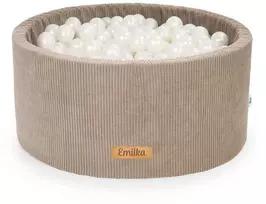 FLUMI personalizuotas kamuoliukų baseinas + 200 kamuoliukų VELOUR, Dark rusvai gelsvas