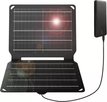 FlexSolar nešiojamas saulės baterijos kroviklis 10 W 5 V, USB, atsparus vandeniui, sulankstomas, IP67, E10