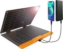 FlexSolar saulės įkroviklis 20 W, IP67, USB-A ir USB-C jungtys, nešiojamas, sulankstomas, HDS20