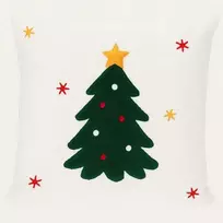 Home Styling Collection Dekoratyvinė pagalvėlė, šventinis raštas, balta, 44 x 44 cm