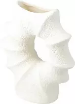 Home Styling Collection Porcelain shell-shaped vase MURI, 21 x 7 x 23.5 cm, baltas