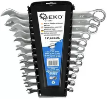 Kombinuotų raktų rinkinys Geko satin 6-22mm 12 vnt.