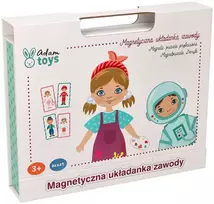 Adam Toys Magnetinė profesijų dėlionė su drabužių priedais, vaikams nuo 3 metų, lavina smulkiąją motoriką, spalvota