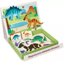 Adam Toys Magnetinė dinozaurų dėlionė su lenta ir 51 detalė, vaikams nuo 3 metų