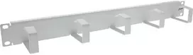 InLine® 19" Cable management panel, 5 small brackets, RAL7035, pilkas