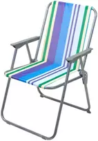 Lauko baldų komplektas KOOPMAN SULANKSTOMA TURISTINĖ KĖDĖ SU PORANKIAIS MĖLYNA PASY PROBEACH 1083315