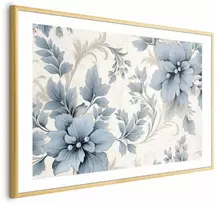 Artgeist Plakatas - Turquoise Ornamental Retro Flowers
