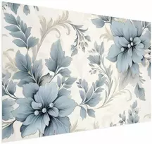 Artgeist Plakatas - Turquoise Ornamental Retro Flowers