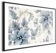 Artgeist Plakatas - Turquoise Ornamental Retro Flowers