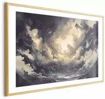 Artgeist Plakatas - Epic Play of Light: The Sun Battling for Dominance Over the Clouds