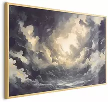 Artgeist Plakatas - Epic Play of Light: The Sun Battling for Dominance Over the Clouds