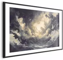 Artgeist Plakatas - Epic Play of Light: The Sun Battling for Dominance Over the Clouds