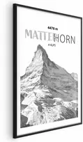 Artgeist Plakatas - The majestic Matterhorn mountain peak, crown of mountains, mountain landscape