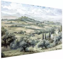 Artgeist Plakatas - Landscape with Sunny Žalias Fields