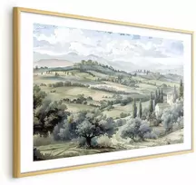 Artgeist Plakatas - Landscape with Sunny Žalias Fields