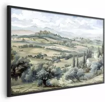 Artgeist Plakatas - Landscape with Sunny Žalias Fields