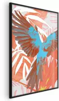 Artgeist Plakatas - Exotic Wings - parrot among abstract leaf patterns