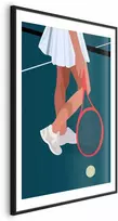 Artgeist Plakatas - Tennis Player with a Raudona Racket on the Court - Illustration