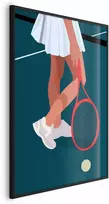 Artgeist Plakatas - Tennis Player with a Raudona Racket on the Court - Illustration