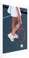 Artgeist Plakatas - Tennis Player with a Raudona Racket on the Court - Illustration