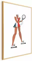 Artgeist Plakatas - Tennis Player with a Racket on a Baltas Background - Illustration