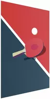Artgeist Plakatas - Table Tennis - Ball and Racket on a Table