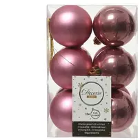 Plastikiniai eglutės žaisliukai DECORIS 22002, 6 cm, 12 vnt.
