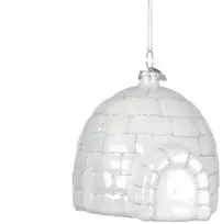 Nežinomas Eglutės žaisliukas, baltas, 8.1 cm, stiklas