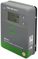 Qoltec Solarny regulator ładowania MPPT su czujnikiem temperatury 10A |12V / 24V | LCD | 2 x USB | GEL | LiFePO4