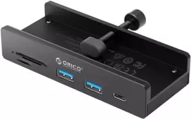 Orico aktyvus USB-C šakotuvas 10Gbps, 15 W, prisukamas, 2 x USB-A, SD skaitytuvas, USB-C, juodas