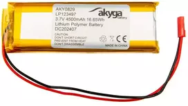 Lithium Polymer Baterija Akyga AKY0829 LP123497 Li-Po 3.7V 4500mAh PCM JST 2.54 2-Pin Connector 150mm
