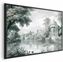 Artgeist Plakatas - Landscape with a Park and Lake in Retro Greens