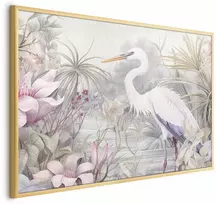 Artgeist Plakatas - Heron Wading in a Pond - illustration in light colors