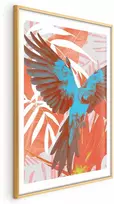 Artgeist Plakatas - Exotic Wings - parrot among abstract leaf patterns