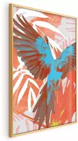 Artgeist Plakatas - Exotic Wings - parrot among abstract leaf patterns