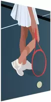 Artgeist Plakatas - Tennis Player with a Raudona Racket on the Court - Illustration