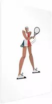 Artgeist Plakatas - Tennis Player with a Racket on a Baltas Background - Illustration