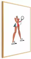 Artgeist Plakatas - Tennis Player with a Racket on a Baltas Background - Illustration